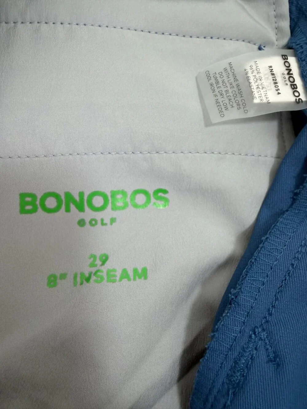 Bonobos Golf Shorts Mens 29 Blue 8” Inseam Performance Stretch Chino Flat Front - Picture 4 of 11